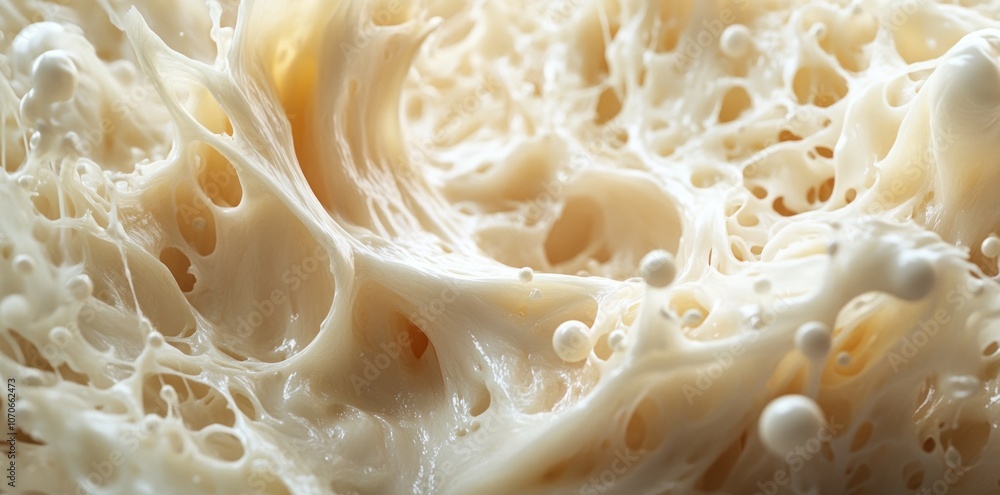 Abstract Close-Up of Creamy, Whipped Texture with Bubbles Abstract Close-Up of Creamy, Whipped Texture with Bubbles