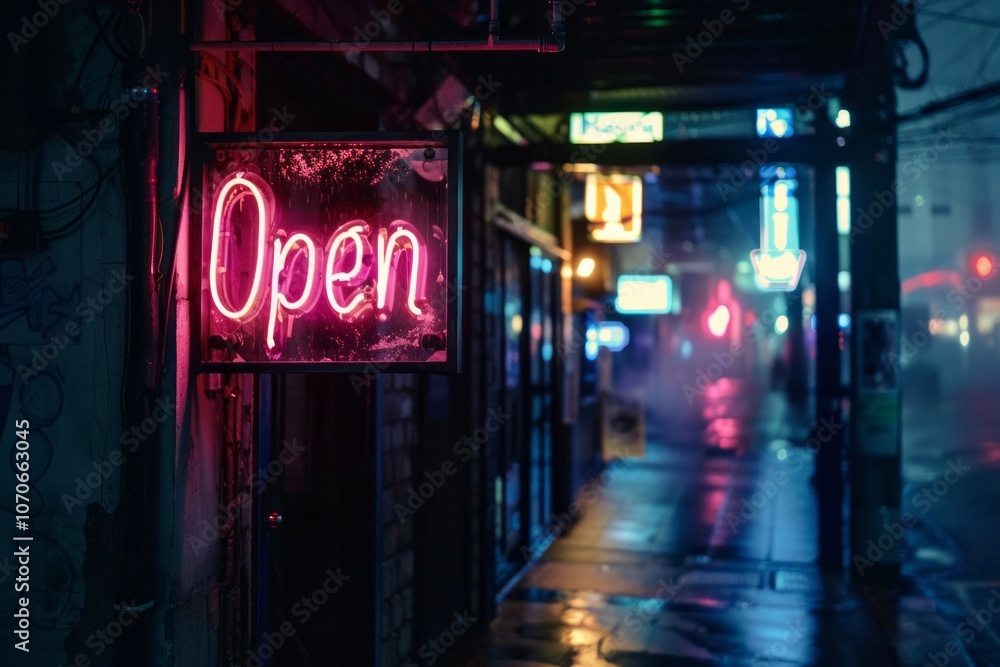 Neon Sign in a Dark Room with a text Neon Sign in a Dark Room with a text
