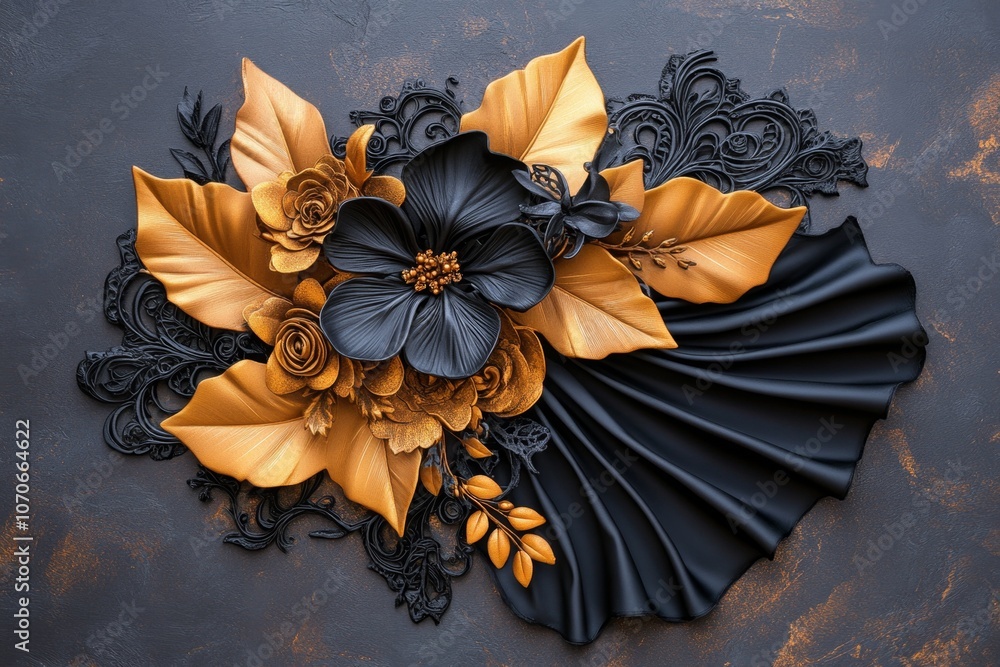 Gothic-inspired banner with dark textures, vintage filigree, and rich ...