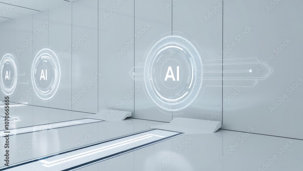 A sleek, futuristic environment showcasing holographic AI interfaces against a minimalist backdrop. A sleek, futuristic environment showcasing holographic AI interfaces against a minimalist backdrop.