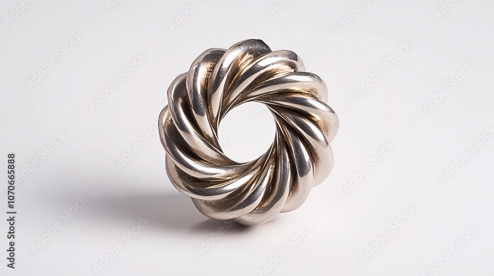 Fototapeta premium Abstract Silver Sculpture: A Captivating Exploration of Form and Texture