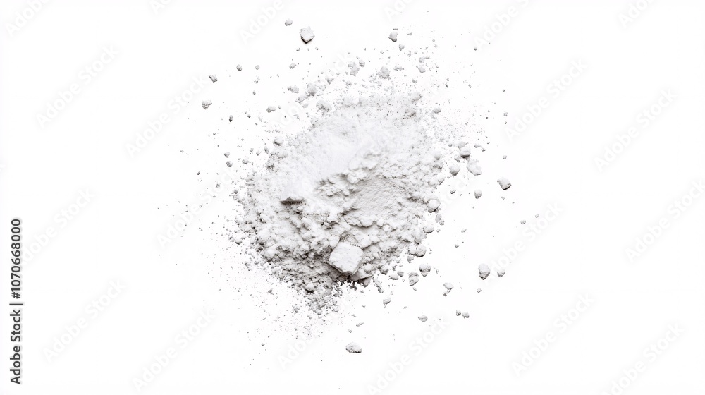 White Powder Explosion on White Background: A Textured Abstract White Powder Explosion on White Background: A Textured Abstract