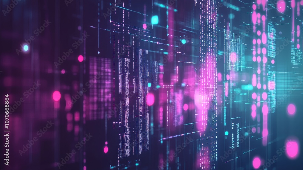 Abstract digital background with vibrant colors and data patterns. Abstract digital background with vibrant colors and data patterns.