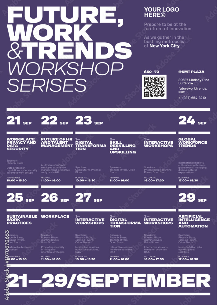 Fototapeta premium Conference Program Schedule Event Poster Template