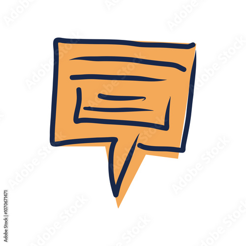 Speech bubble in flat design. Online message feedback for podcast show. Vector illustration isolated.