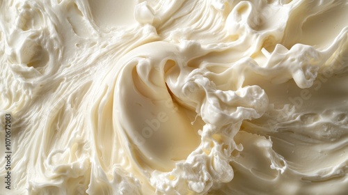 Swirling Creamy White Substance Close-Up