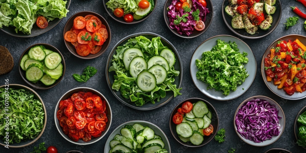 Vegetable Salad Bowl Variety Vegetable Salad Bowl Variety