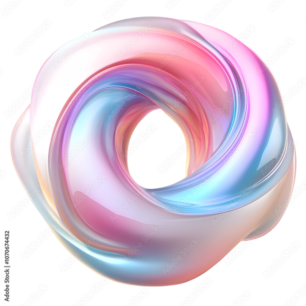 Holographic Spiral 3D Render Icon Isolated Holographic Spiral 3D Render Icon Isolated