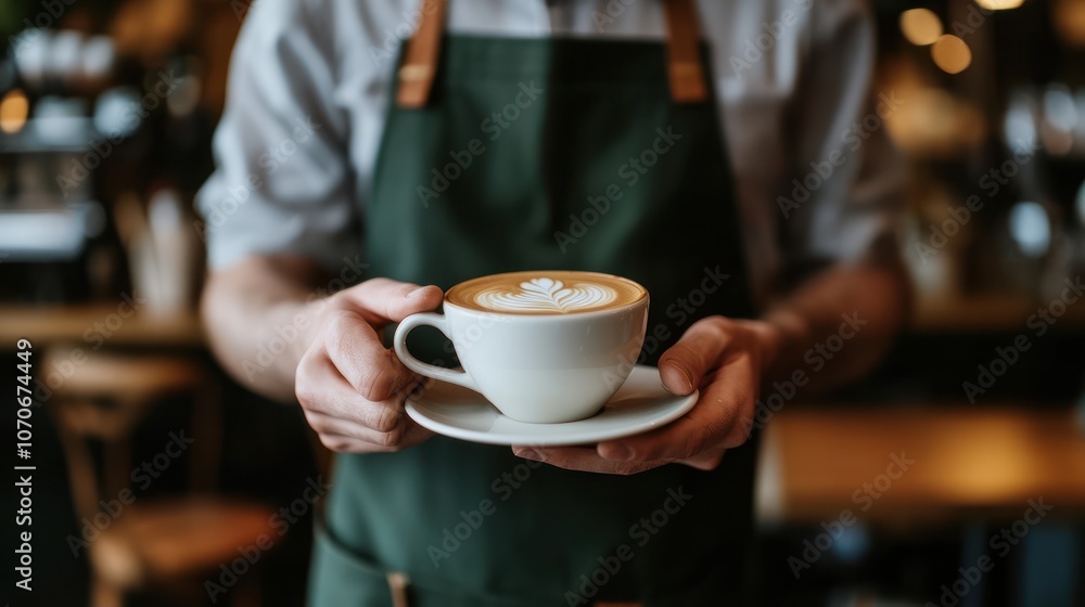 Barista Serving Latte Barista Serving Latte