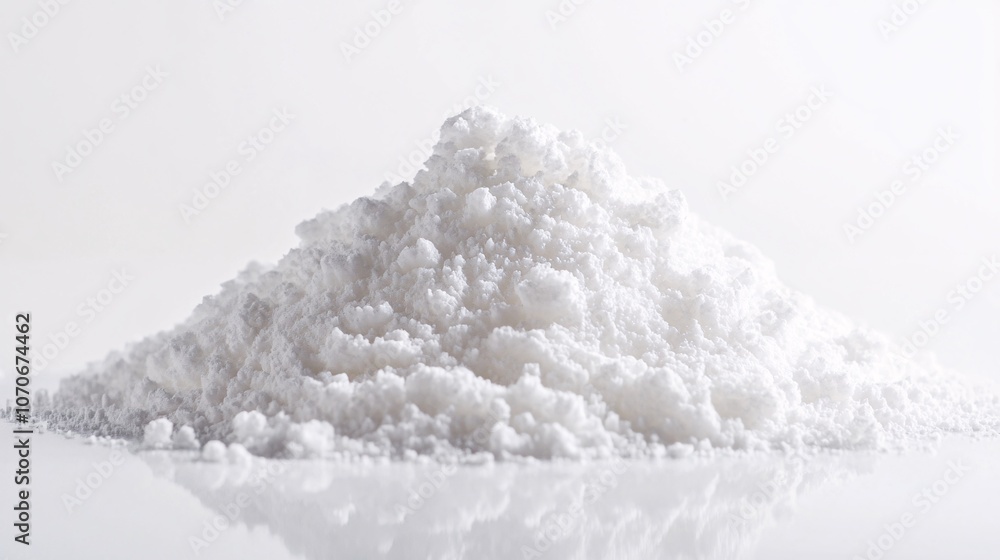 A Pile of White Powder on a Reflective Surface A Pile of White Powder on a Reflective Surface