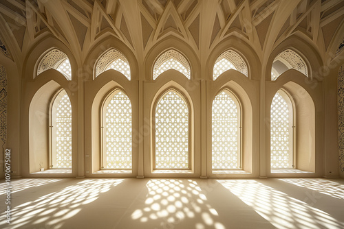 large islamic architectural style windows integrated with modern architecture