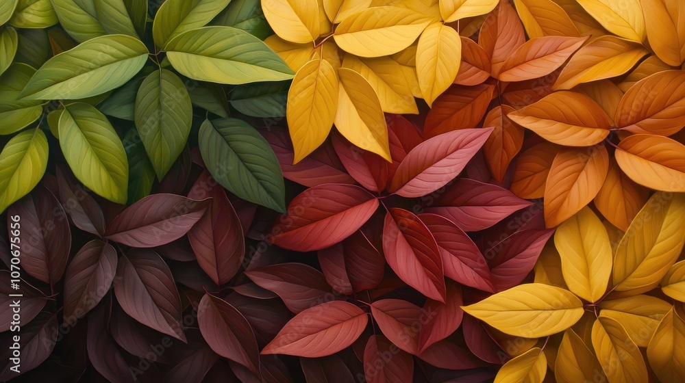 Variegated Leaves in Vibrant Color Spectrum Variegated Leaves in Vibrant Color Spectrum