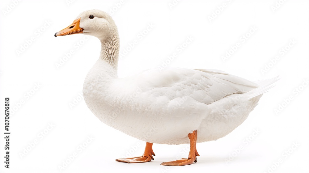 White Goose on White: A Minimalist Bird Portrait White Goose on White: A Minimalist Bird Portrait