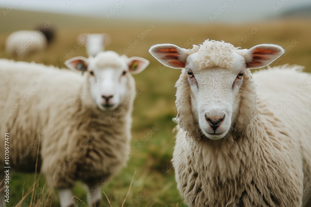 Sheep peacefully grazing in a verdant field, embodying rural life, simplicity, and pastoral beauty in the countryside. Sheep peacefully grazing in a verdant field, embodying rural life, simplicity, and pastoral beauty in the countryside.