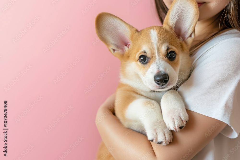 Cute corgi puppy with large ears Cute corgi puppy with large ears