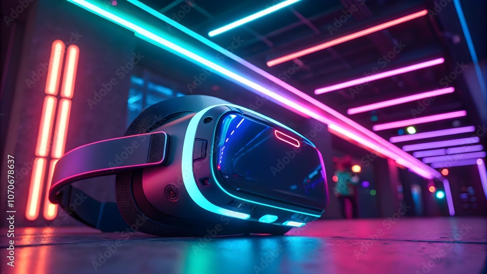 Futuristic Close-Up of VR Headset in Neon Lighting ,
Neon-Lit Virtual Reality Headset Close-Up for Tech Future Futuristic Close-Up of VR Headset in Neon Lighting ,
Neon-Lit Virtual Reality Headset Close-Up for Tech Future