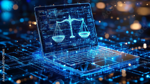Lawyer businessman holding law innovation network icons. Legal advice Lawyer Attorney at Law. Business finance concept.