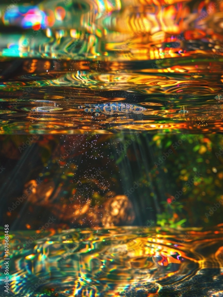 Obraz premium Submerged Fish in Reflective Water
