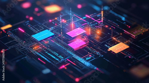 Computer network security technology. Vector illustration structure communications with data center or online server via protected internet connection. Cyber security data concept home network.