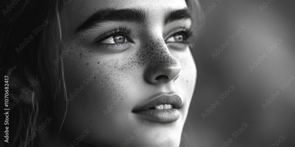 Fototapeta premium Portrait of a Young Woman with Beautiful Eyes