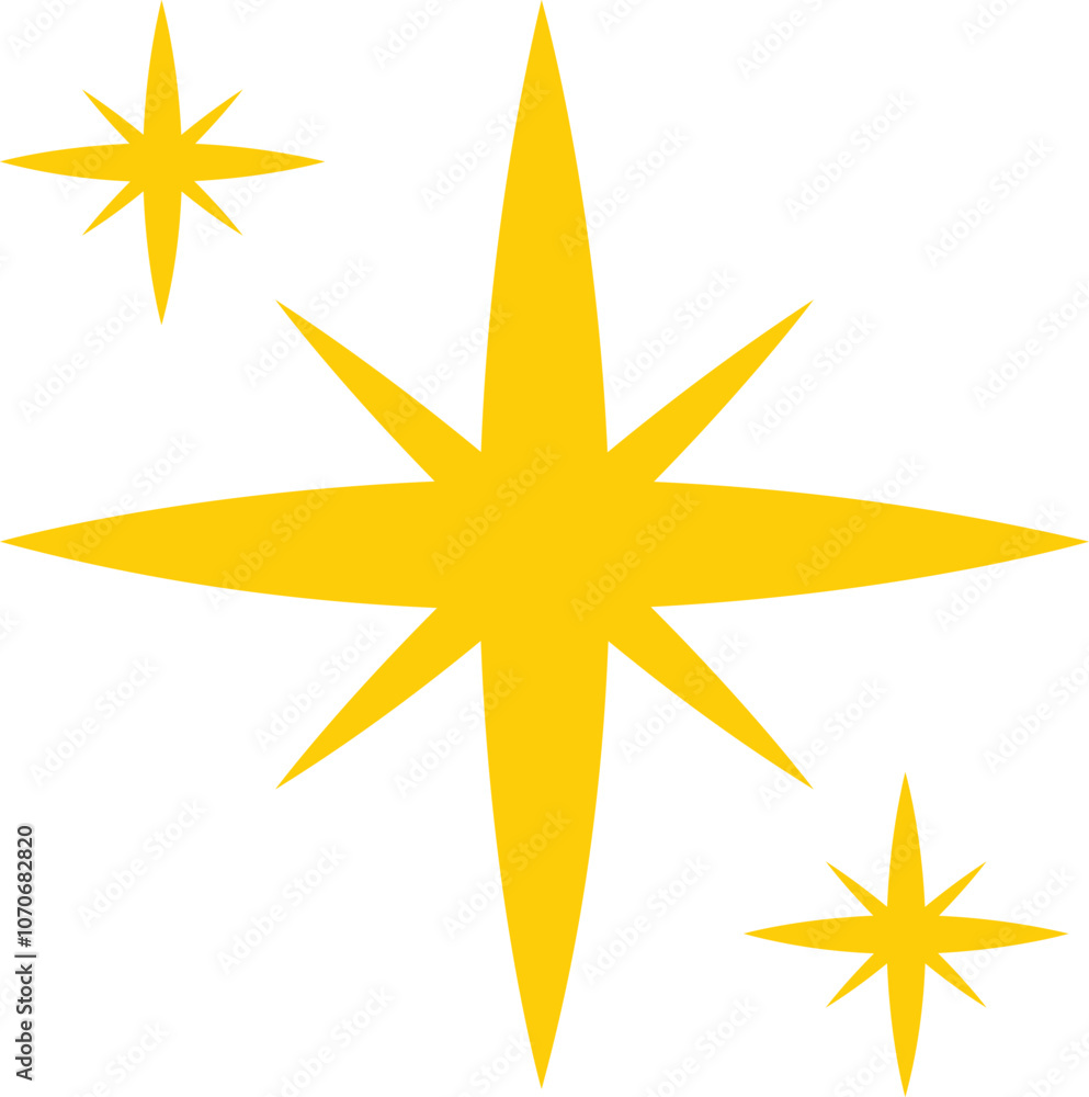 Fototapeta premium Star clip art design on plain white transparent isolated background for card, shirt, hoodie, sweatshirt, apparel, card, tag, mug, icon, poster or badge