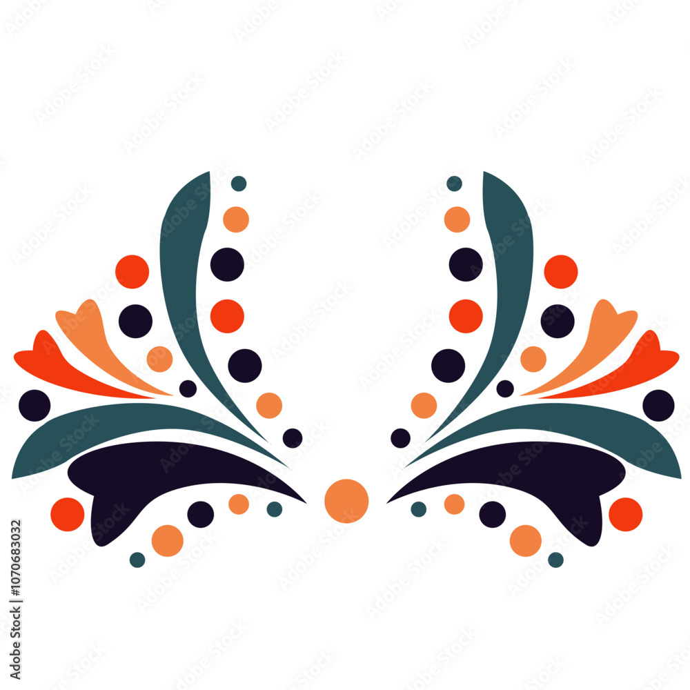 Obraz premium Colorful decorative design featuring vibrant shapes and patterns 