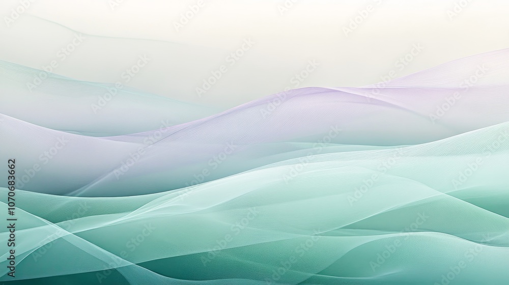 Fototapeta premium Tranquil lilac and mint abstract art evokes natures calm