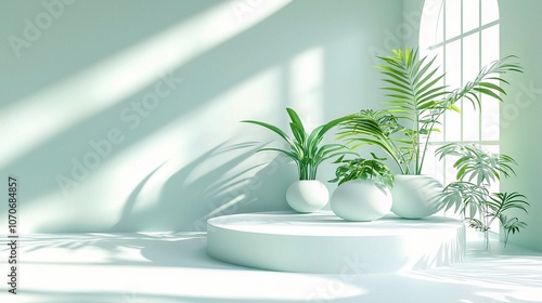 Modern Minimalist Indoor Plants in Bright Space