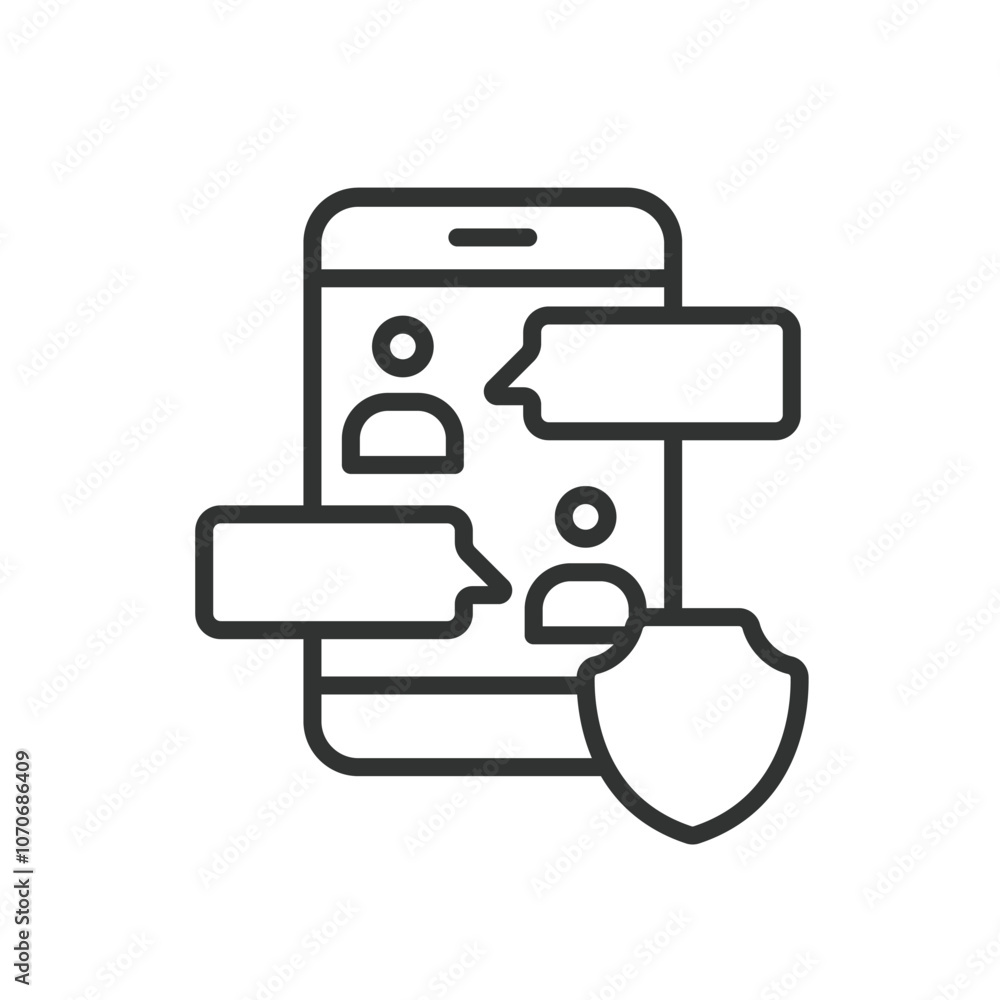 Security chat, icon in line design. Security, chat, messaging, protection, encryption, privacy, secure on white background vector. Security chat icon editable stroke icon Security chat, icon in line design. Security, chat, messaging, protection, encryption, privacy, secure on white background vector. Security chat icon editable stroke icon