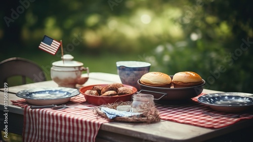 Rustic Outdoor Table Setting for Summer Gatherings