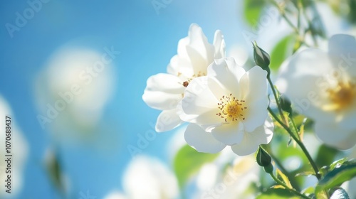 White Roses in Bloom