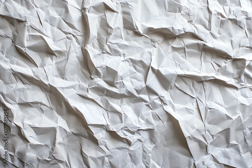 Papier peint en papier froissé blanc pour un look minimaliste et texturé..