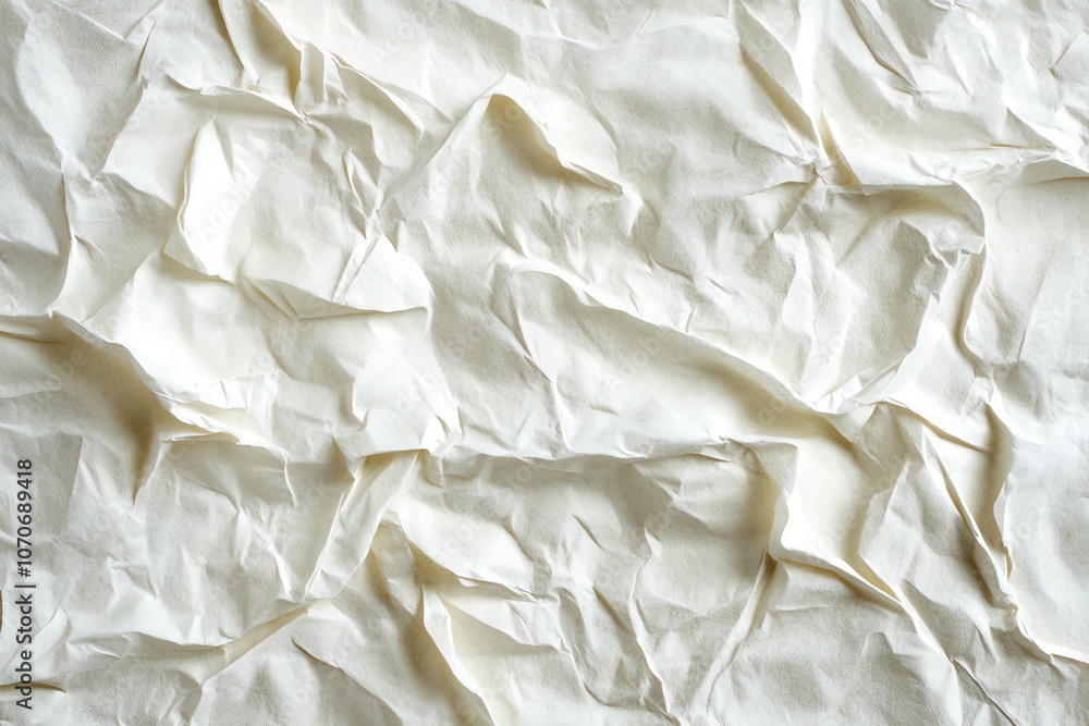 Papier peint en papier froissé blanc pour un look minimaliste et texturé.. Papier peint en papier froissé blanc pour un look minimaliste et texturé..