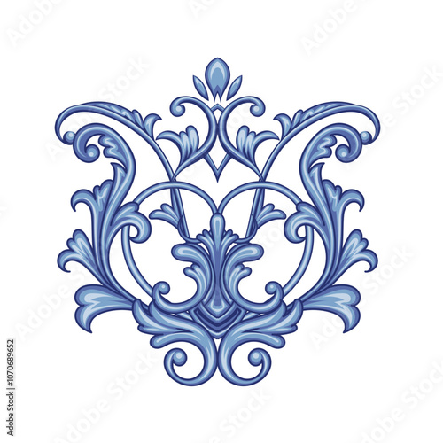 Arabesque with scrolls in Baroque style