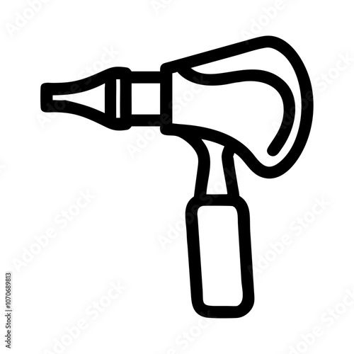 Otoscope icon depicting a medical instrument for ear examination no background