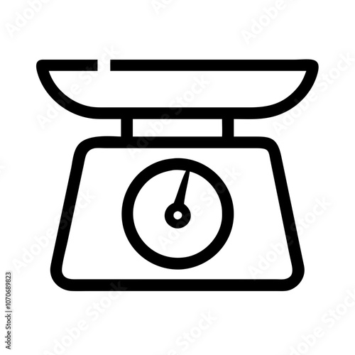 Scale icon featuring a weighing device for health measurement no background