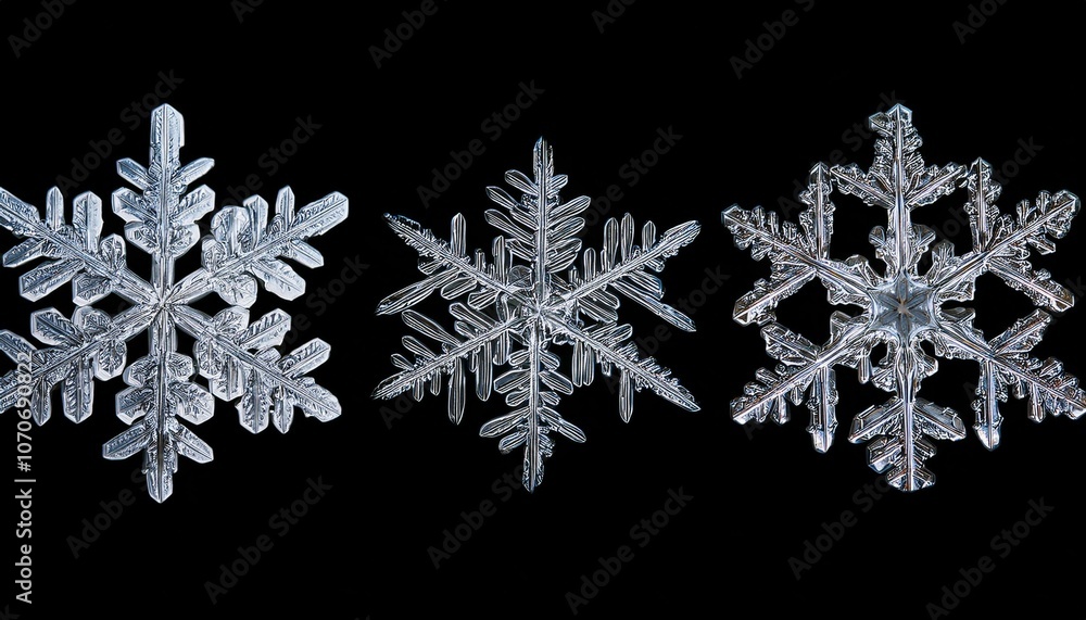 snowflakes on black background snowflakes on black background