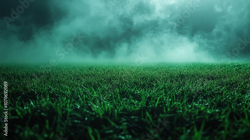 Smoke green background dark ground light smell toxic black bad fog stadium stink mist. Background green grass smoke cloud fart soccer night field dust poison potion floating sport transparent dirty.