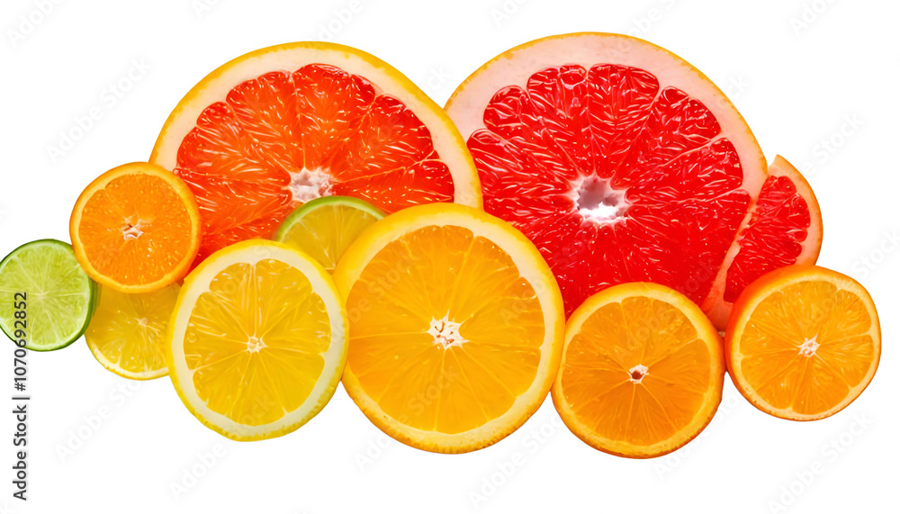 Round citrus slices on transparency background PNG Round citrus slices on transparency background PNG