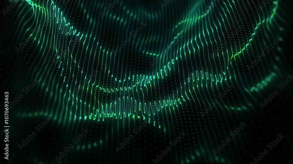 Abstract Green and Black Digital Wave Pattern Abstract Green and Black Digital Wave Pattern