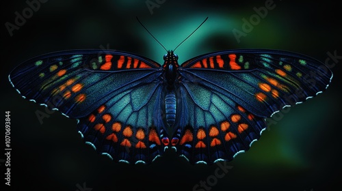 view of a colorful and beautiful butterfly