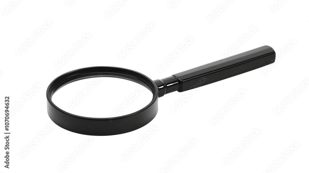 Magnifying glass with black handle isolated on transparent background Magnifying glass with black handle isolated on transparent background