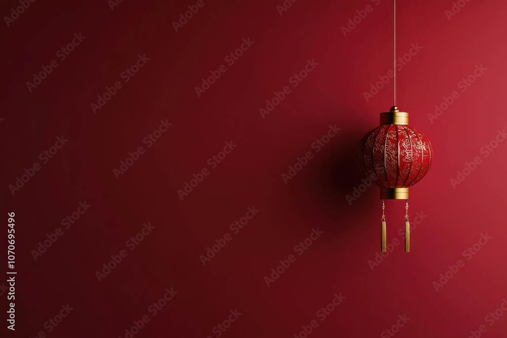 Celebrate chinese new year with festive red lanterns against a bright red background Celebrate chinese new year with festive red lanterns against a bright red background