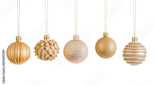 金色のクリスマスオーナメントをぶら下げ6個セット