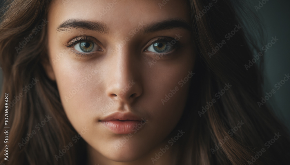 stunning young woman with a deep look into the camera, perfect light, highly detailed stunning young woman with a deep look into the camera, perfect light, highly detailed