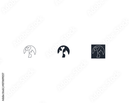 Dog and cat logo design template vector, line of pet logo design suitable for pet shop, store, cafe, business, hotel, veterinary clinic, Domestic animals vector illustration logotype, sign and symbol.