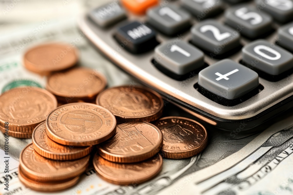 Financial Planning with Calculator and Bills Financial Planning with Calculator and Bills