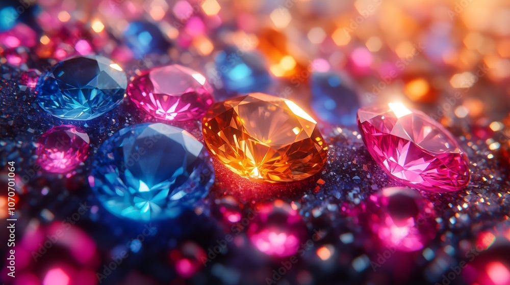 Stunning Display of Colorful and Sparkling Gemstones Stunning Display of Colorful and Sparkling Gemstones