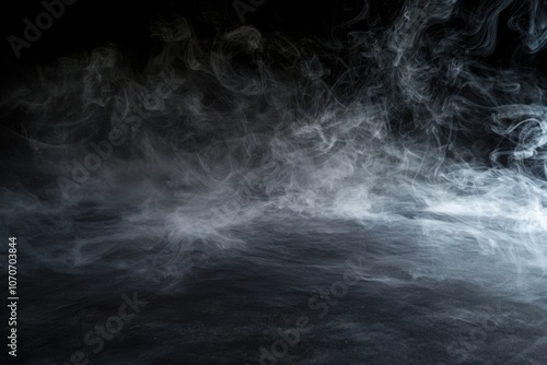 A dark background with swirling smoke, creating an ethereal and mysterious atmosphere.