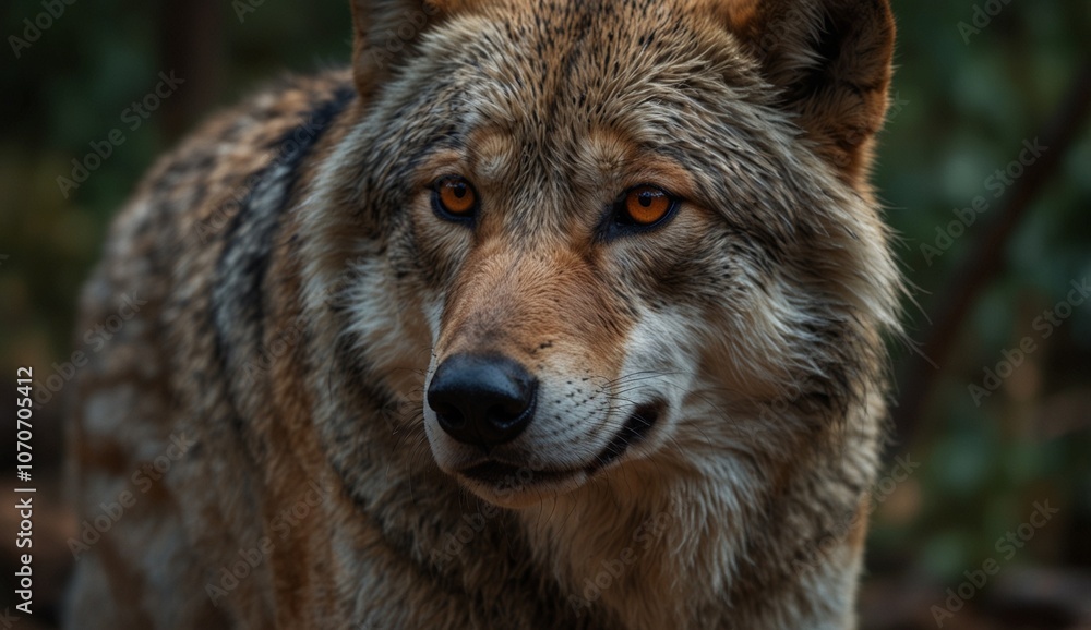 hungry big gray wolf looks at the camera while in the forest, the wolf is the leader of the pack, Up Close Portrait of a Wolf.
hungry big gray wolf looks at the camera while in the forest, the wolf is the leader of the pack, Up Close Portrait of a Wolf.